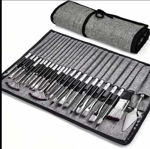 24pcs nylon artist paint brush - 24pcs,